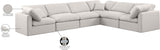 Indulge Cream Linen Textured Fabric Modular Sectional 141Cream-Sec6A Meridian Furniture