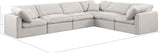 Indulge Cream Linen Textured Fabric Modular Sectional 141Cream-Sec6A Meridian Furniture