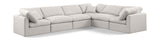 Indulge Cream Linen Textured Fabric Modular Sectional 141Cream-Sec6A Meridian Furniture