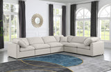 Indulge Cream Linen Textured Fabric Modular Sectional 141Cream-Sec6A Meridian Furniture