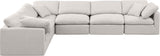 Indulge Cream Linen Textured Fabric Modular Sectional 141Cream-Sec6A Meridian Furniture