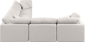 Indulge Cream Linen Textured Fabric Modular Sectional 141Cream-Sec6A Meridian Furniture