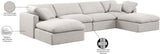 Indulge Cream Linen Textured Fabric Modular Sectional 141Cream-Sec6B Meridian Furniture