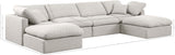 Indulge Cream Linen Textured Fabric Modular Sectional 141Cream-Sec6B Meridian Furniture