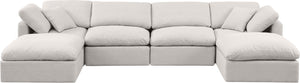 Indulge Cream Linen Textured Fabric Modular Sectional 141Cream-Sec6B Meridian Furniture