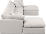 Indulge Cream Linen Textured Fabric Modular Sectional 141Cream-Sec6B Meridian Furniture