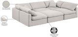 Indulge Cream Linen Textured Fabric Modular Sectional 141Cream-Sec6C Meridian Furniture