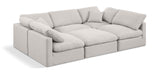 Indulge Cream Linen Textured Fabric Modular Sectional 141Cream-Sec6C Meridian Furniture