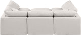 Indulge Cream Linen Textured Fabric Modular Sectional 141Cream-Sec6C Meridian Furniture