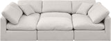 Indulge Cream Linen Textured Fabric Modular Sectional 141Cream-Sec6C Meridian Furniture