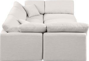 Indulge Cream Linen Textured Fabric Modular Sectional 141Cream-Sec6C Meridian Furniture