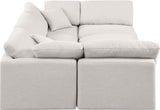 Indulge Cream Linen Textured Fabric Modular Sectional 141Cream-Sec6C Meridian Furniture