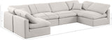 Indulge Cream Linen Textured Fabric Modular Sectional 141Cream-Sec6D Meridian Furniture