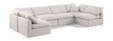 Indulge Cream Linen Textured Fabric Modular Sectional 141Cream-Sec6D Meridian Furniture