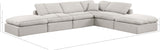 Indulge Cream Linen Textured Fabric Modular Sectional 141Cream-Sec6E Meridian Furniture