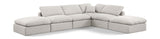 Indulge Cream Linen Textured Fabric Modular Sectional 141Cream-Sec6E Meridian Furniture