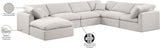 Indulge Cream Linen Textured Fabric Modular Sectional 141Cream-Sec7A Meridian Furniture