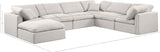 Indulge Cream Linen Textured Fabric Modular Sectional 141Cream-Sec7A Meridian Furniture