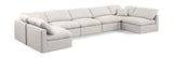 Indulge Cream Linen Textured Fabric Modular Sectional 141Cream-Sec7B Meridian Furniture