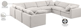 Indulge Cream Linen Textured Fabric Modular Sectional 141Cream-Sec8A Meridian Furniture