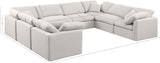 Indulge Cream Linen Textured Fabric Modular Sectional 141Cream-Sec8A Meridian Furniture