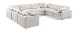 Indulge Cream Linen Textured Fabric Modular Sectional 141Cream-Sec8A Meridian Furniture