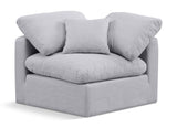 Indulge Grey Linen Textured Fabric Corner Chair 141Grey-Corner Meridian Furniture