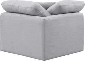 Indulge Grey Linen Textured Fabric Corner Chair 141Grey-Corner Meridian Furniture