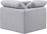 Indulge Grey Linen Textured Fabric Corner Chair 141Grey-Corner Meridian Furniture