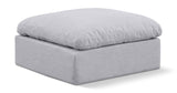 Indulge Grey Linen Textured Fabric Ottoman 141Grey-Ott Meridian Furniture