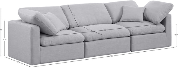 Indulge Grey Linen Textured Fabric Modular Sofa 141Grey-S105 Meridian Furniture