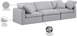 Indulge Grey Linen Textured Fabric Modular Sofa 141Grey-S105 Meridian Furniture