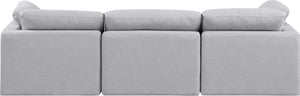 Indulge Grey Linen Textured Fabric Modular Sofa 141Grey-S105 Meridian Furniture