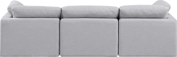 Indulge Grey Linen Textured Fabric Modular Sofa 141Grey-S105 Meridian Furniture