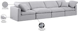 Indulge Grey Linen Textured Fabric Modular Sofa 141Grey-S140 Meridian Furniture