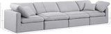 Indulge Grey Linen Textured Fabric Modular Sofa 141Grey-S140 Meridian Furniture