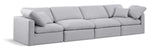 Indulge Grey Linen Textured Fabric Modular Sofa 141Grey-S140 Meridian Furniture