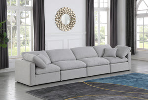 Indulge Grey Linen Textured Fabric Modular Sofa 141Grey-S140 Meridian Furniture