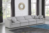 Indulge Grey Linen Textured Fabric Modular Sofa 141Grey-S140 Meridian Furniture