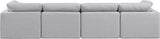 Indulge Grey Linen Textured Fabric Modular Sofa 141Grey-S140 Meridian Furniture