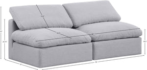 Indulge Grey Linen Textured Fabric Modular Sofa 141Grey-S2 Meridian Furniture