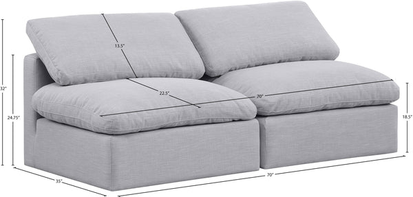 Indulge Grey Linen Textured Fabric Modular Sofa 141Grey-S2 Meridian Furniture