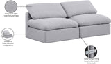 Indulge Grey Linen Textured Fabric Modular Sofa 141Grey-S2 Meridian Furniture