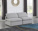 Indulge Grey Linen Textured Fabric Modular Sofa 141Grey-S2 Meridian Furniture