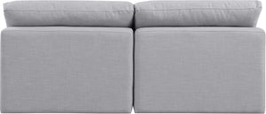 Indulge Grey Linen Textured Fabric Modular Sofa 141Grey-S2 Meridian Furniture
