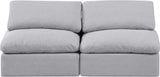 Indulge Grey Linen Textured Fabric Modular Sofa 141Grey-S2 Meridian Furniture