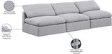 Indulge Grey Linen Textured Fabric Modular Sofa 141Grey-S3 Meridian Furniture