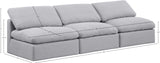 Indulge Grey Linen Textured Fabric Modular Sofa 141Grey-S3 Meridian Furniture