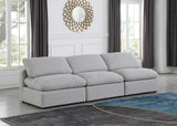 Indulge Grey Linen Textured Fabric Modular Sofa 141Grey-S3 Meridian Furniture