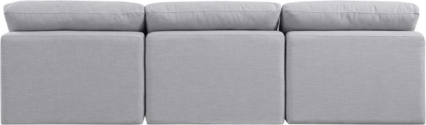 Indulge Grey Linen Textured Fabric Modular Sofa 141Grey-S3 Meridian Furniture